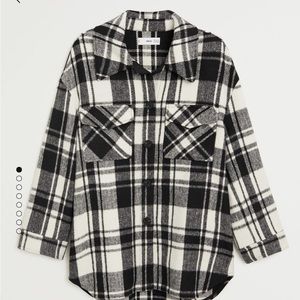 Mango Wool Blend Plaid Shacket